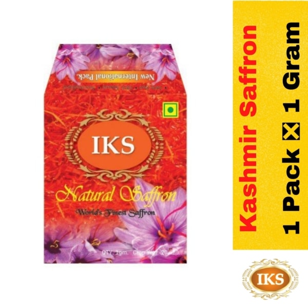 1 Gram Kashmiri Saffron Kesar | 1 Gram Kashmir Saffron Price in India | 1 Gram IKS India Kashmir Saffron | Saffron for Pregnant IKS 1 Gram Pack | Saffron Price 1 Gram | Kashmiri Kesar 1 Gram | Kashmir Saffron 1 Gram | Best Quality 1 Gram Saffron Pack | Pure Keshar Ek Gram | Original Kumkum Puvvu One Gram