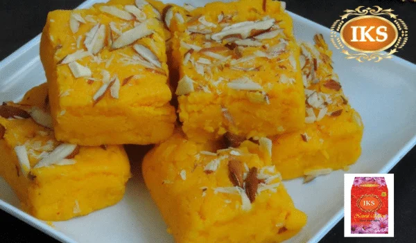 IKS Kesar Kalakand India Kashmir Saffron Cottage Cheese Fudge 1